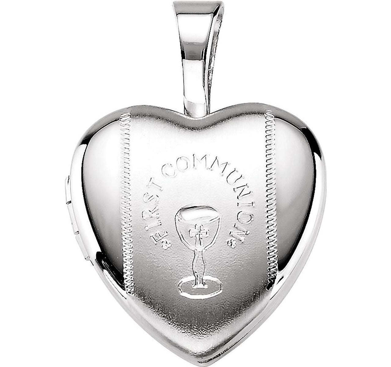 Children's First Communion Sterling Silver Heart Locket (12.50X12.00 MM)