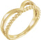 Negative Space Beaded 'V' Ring, 14k Yellow Gold