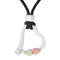 Pebble Finish Heart with Black Cord Pendant Necklace, Sterling Silver, 12k Green and Rose Gold Black Hills Gold Motif, 18"