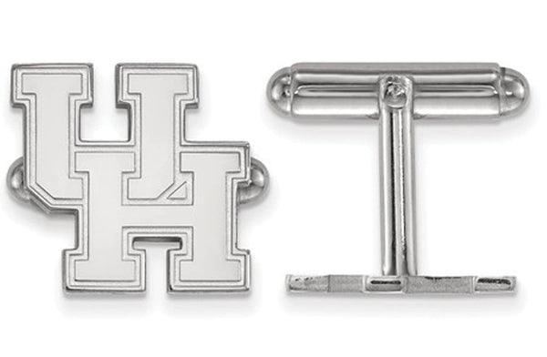 Rhodium-Plated Sterling Silver University Of Houston Cuff Links, 16MM