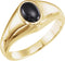 Men's Oval Onyx Cabochon Belcher Ring, 14k Yellow Gold, Size 12