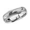 14k White Gold Diamond-Cut Engraved Leaf Pattern 6mm Comfort-Fit Band