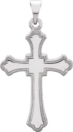 Quadrate Cross 14k White Gold Pendant