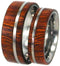 Arizona Ironwood Overlay, Titanium Pinstripe Ring, His and Hers Wedding Band Set, M15-F9.5