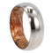 Zebrawood Inlay 8mm Comfort Fit Titanium Wedding Band, Size 10.25