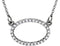 29-Stone Diamond Horizontal Oval 14k White Gold Pendant Necklace, 16" (.16 Cttw)