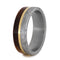 Amboyna Burl Wood, Gibeon Meteorite, 14k Yellow Gold 7mm Comfort-Fit Matte Titanium Wedding Band