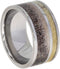 Deer Antler Inlay 10mm Comfort Fit Titanium Band, Size 6