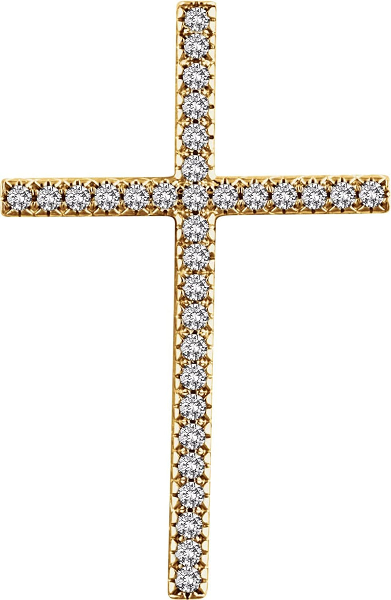 Diamond Latin Cross Pendant, 14k Yellow Gold (.75 Ctw, H+ Color, I1 Clarity)