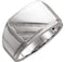 Men's Hammered and Polished Signet Ring, Rhodium-Plated 14k White Gold, Size 10