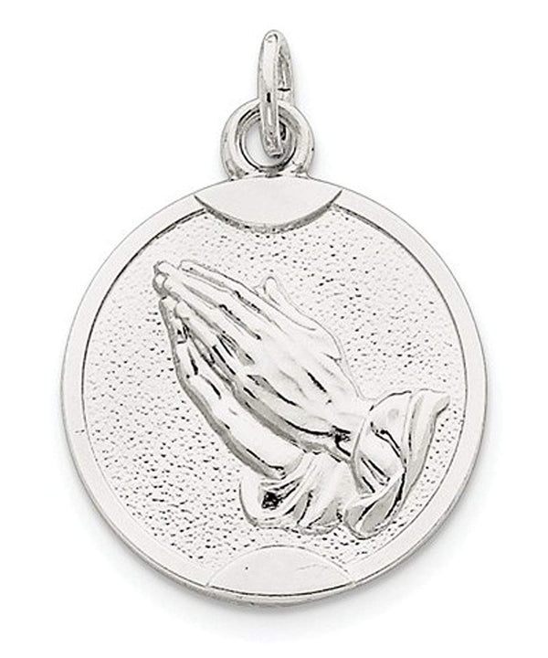Sterling Silver Praying Hands Medal (30X20MM)