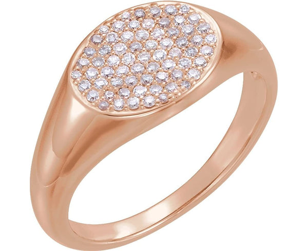 Diamond Pave Ring, 14k Rose Gold (1/3 Ctw, Color G-H, Clarity I1 ), Size 6