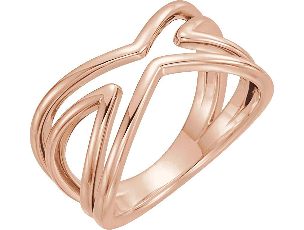 Criss Cross Ring, 14k Rose Gold