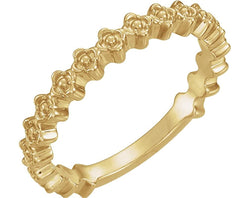 Petite Clover Stackable Ring, 14k Yellow Gold