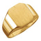 Men's 18k Yellow Gold Brushed Octagon Signet Ring, 14 X 12mm, Size 10.75