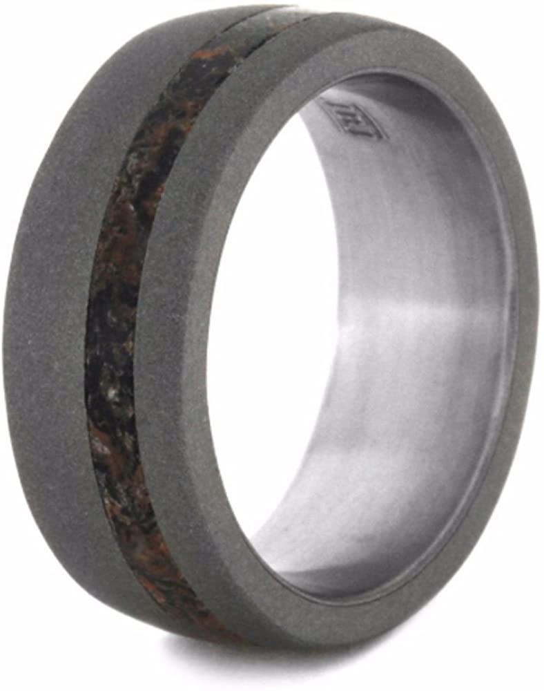 Dinosaur Bone 7mm Comfort-Fit Sandblasted Titanium Wedding Band, Size 5