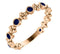 Chatham Created Blue Sapphire Beaded Ring, 14k Rose Gold