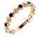 Genuine Blue Sapphire Beaded Ring, 14k Rose Gold