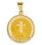 14k Yellow Gold Confirmation Medal Round Pendant (27X19MM)