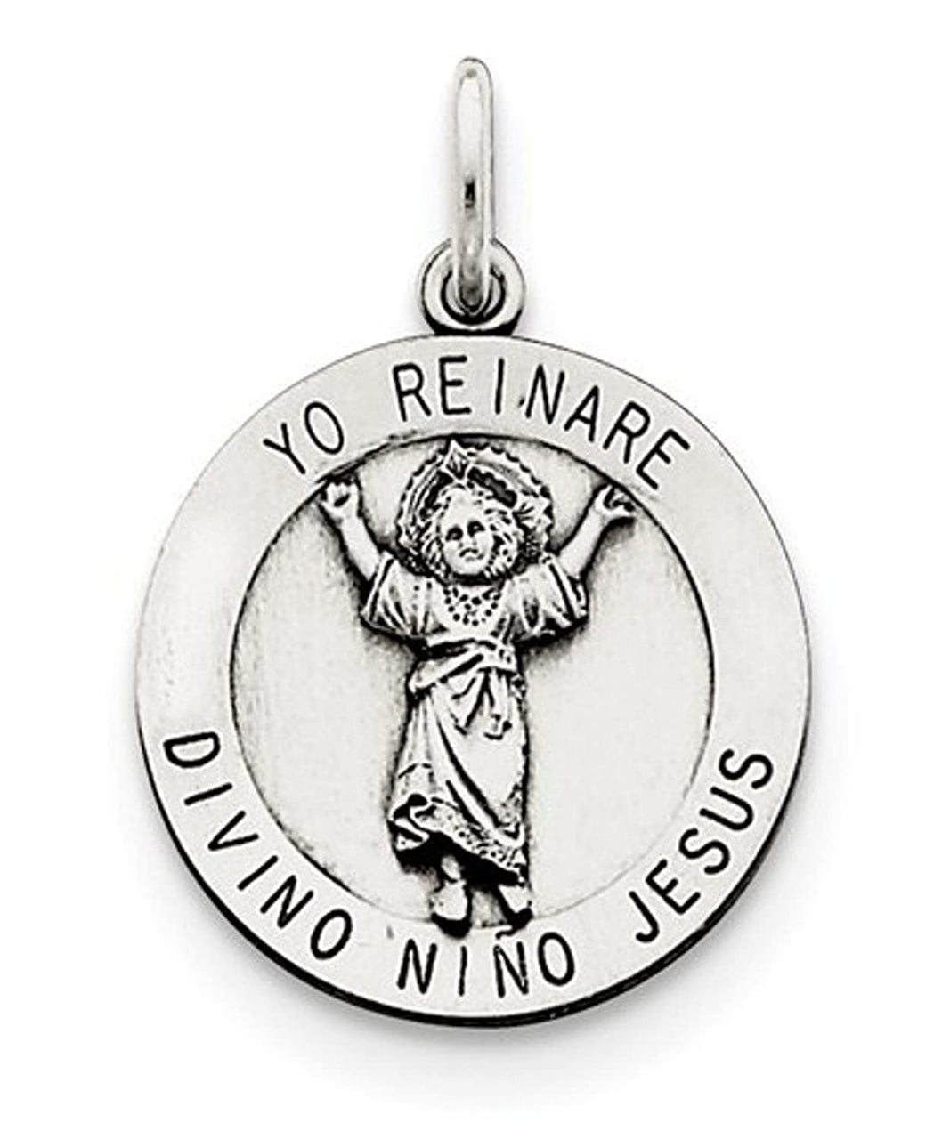 Sterling Silver Divino Nino Medal (Divine Infant Jesus) (23X18MM)