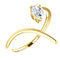 Pear Diamond Negative Space Ring, 14k Yellow Gold, Size 6