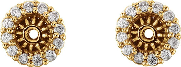 Diamond Cluster Earring Jackets, 14k Yellow Gold (4.6 MM) (0.16 Ctw, G-H Color, I2 Clarity)