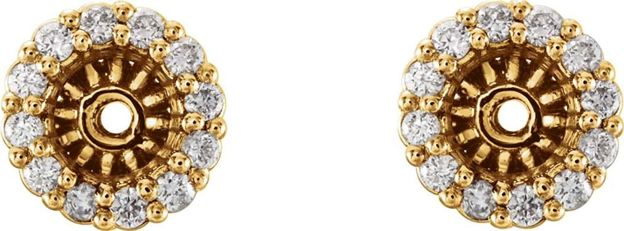 Diamond Cluster Earring Jackets, 14k Yellow Gold (6.1 MM) (0.2 Ctw, G-H Color, I2 Clarity)