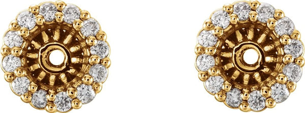 Diamond Cluster Earring Jackets,14k Yellow Gold (4.1MM) (0.16 Ctw, G-H Color, I2 Clarity)