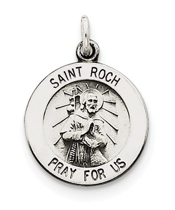 Sterling Silver Antiqued St. Roch Medal (20X16MM)