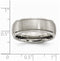 Men's Brushed Grey Titanium Ridged Edge 8mm Comfort-Fit Band Size 14.5