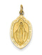 14k Yellow Gold Miraculous Medal Charm Pendant (24X12 MM)