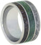 Nephrite Jade, Gibeon Meteorite, Dinosaur Bone 12mm Comfort-Fit Titanium Wedding Band, Size 12.25