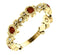 Mozambique Garnet and Diamond Vintage-Style Ring, 14k Yellow Gold, Size 7.75
