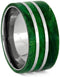 Green Box Elder Burl Wood 10mm Comfort-Fit Titanium Band, Size 16