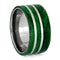 Green Box Elder Burl Wood 10mm Comfort-Fit Titanium Band