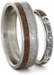 2-Stone Diamond, Gibeon Meteorite, Snakewood Ring, Gibeon Meteorite and Snakewood Titanium, Couples Wedding Band Set, M11-F6.5