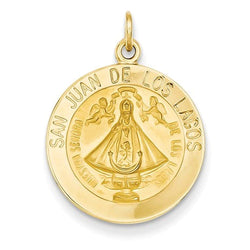 14k Yellow Gold Our Lady Of San Juan Medal Pendant (24X18MM)