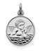 Rhodium-Plated/Plain Sterling Silver Back Angel Medal (10X15MM)