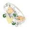 Lab Created Soude Emerald May Birthstone Ring, Sterling Silver, 12k Green and Rose Gold Black Hills Gold Motif, Size 5.25