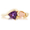 Petite Trillion Amethyst Ring, 10k Yellow Gold, 12k Green and Rose Gold Black Hills Gold Motif