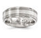 Edward Mirell Titanium with 14k White Gold Textured Line 7.5mm Grooved Wedding Band