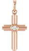 Diamond Zia Cross 14k Rose Gold Pendant (.06 Ct, G-H Color, I1 Clarity)