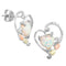 Ave 369 Created Opal Heart Earrings, Sterling Silver, 12k Green and Rose Gold Black Hills Gold Motif