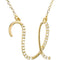 14k Yellow Gold Alphabet Initial Letter U Diamond Pendant Necklace, 17" (GH Color, I1 Clarity, 1/8 Cttw)