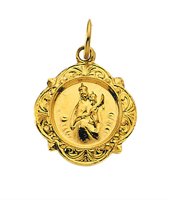 14k Yellow Scapular Medal (12.14x12.09 MM)