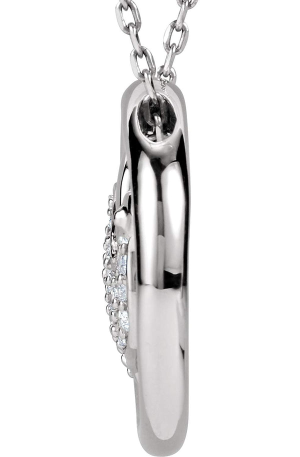 Diamond Dove Circle Sterling Silver Pendant Necklace, 18" (1/8 Cttw)