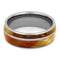 Flame Box Elder Burl, Gold Box Elder Burl Wood 8mm Comfort-Fit Titanium Wedding Band