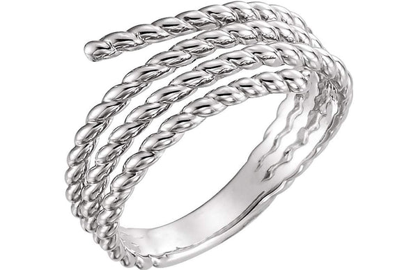 Spiral Wrap Rope Ring, Sterling Silver