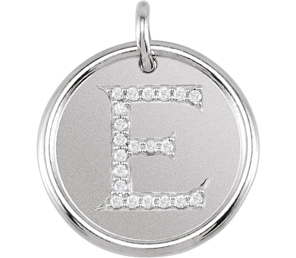 Diamond Initial "E" Pendant, Sterling Silver (0.1 Ctw, Color GH, Clarity I1)