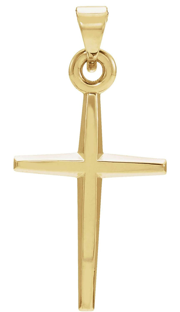 Tapered Cross 14k Yellow Gold Pendant (23.38X11.75MM)